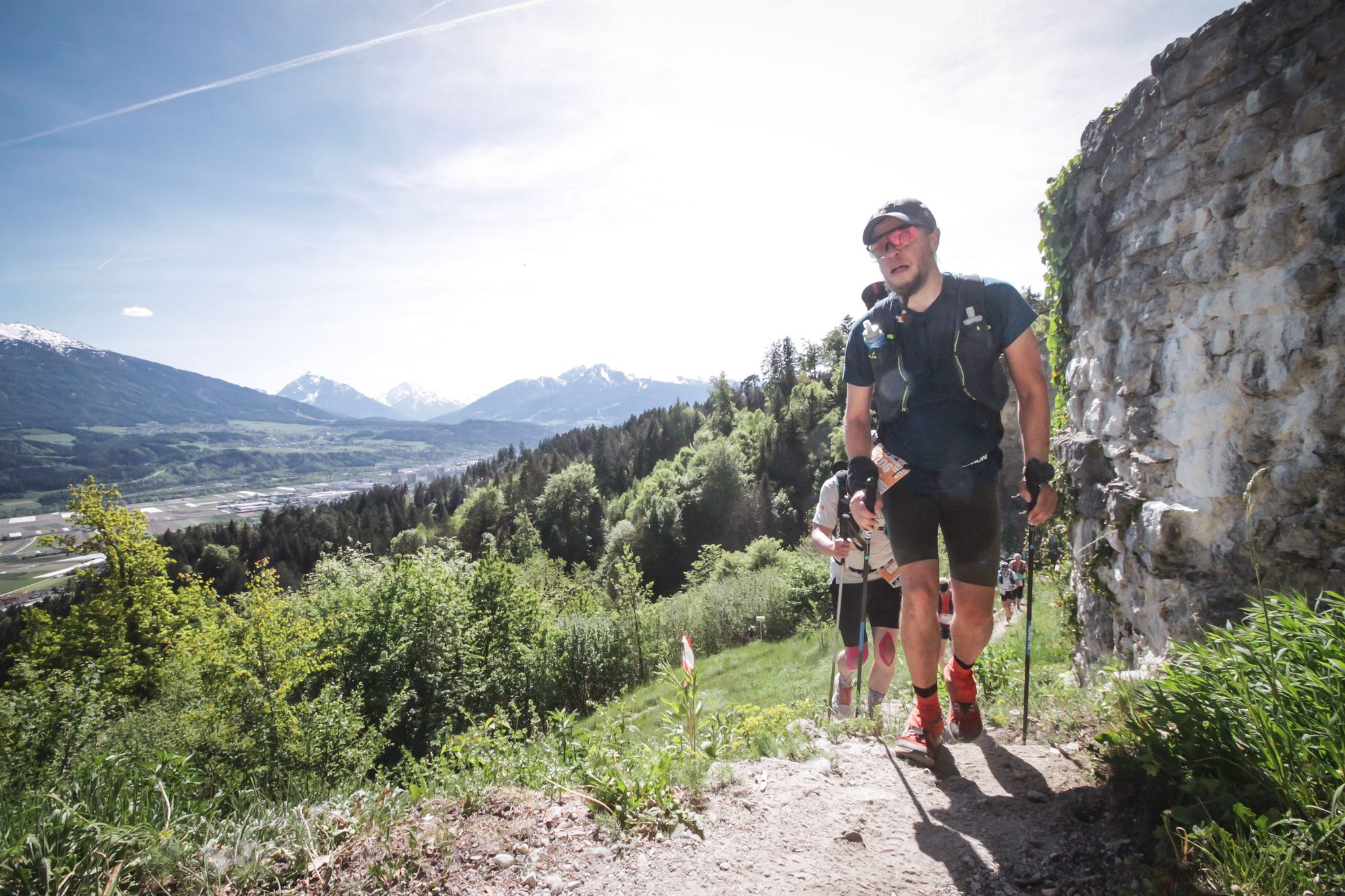 Juhani running a high alpine ridge